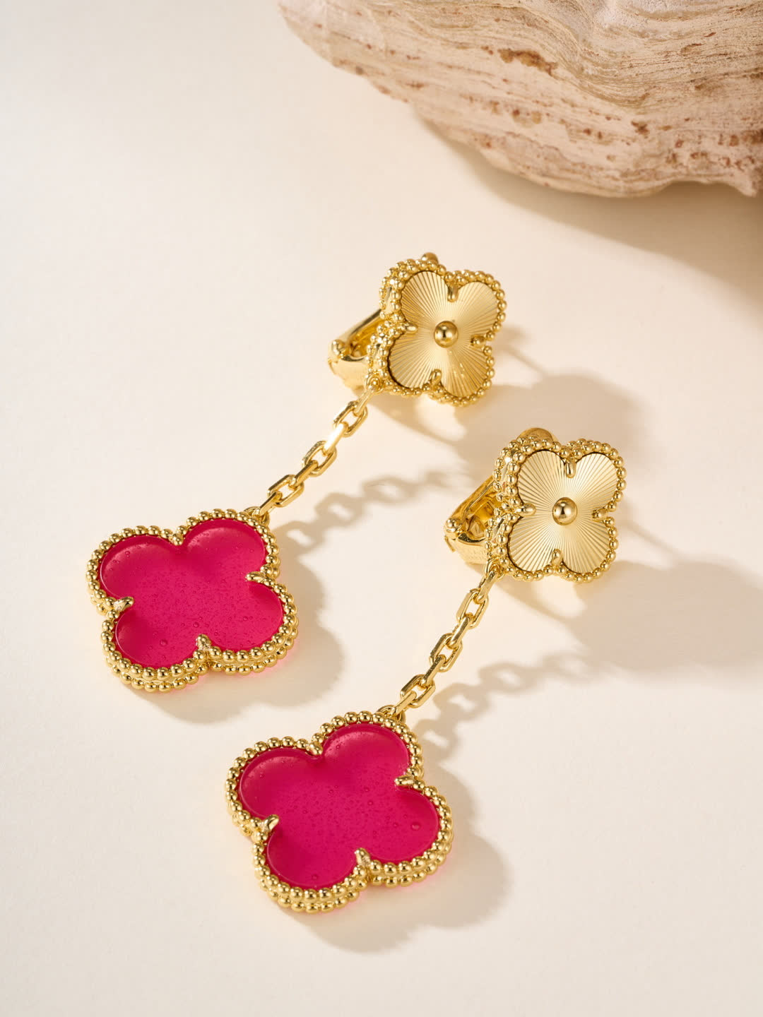Van Cleef & Arpels Alhambra Pink Gold Earrings